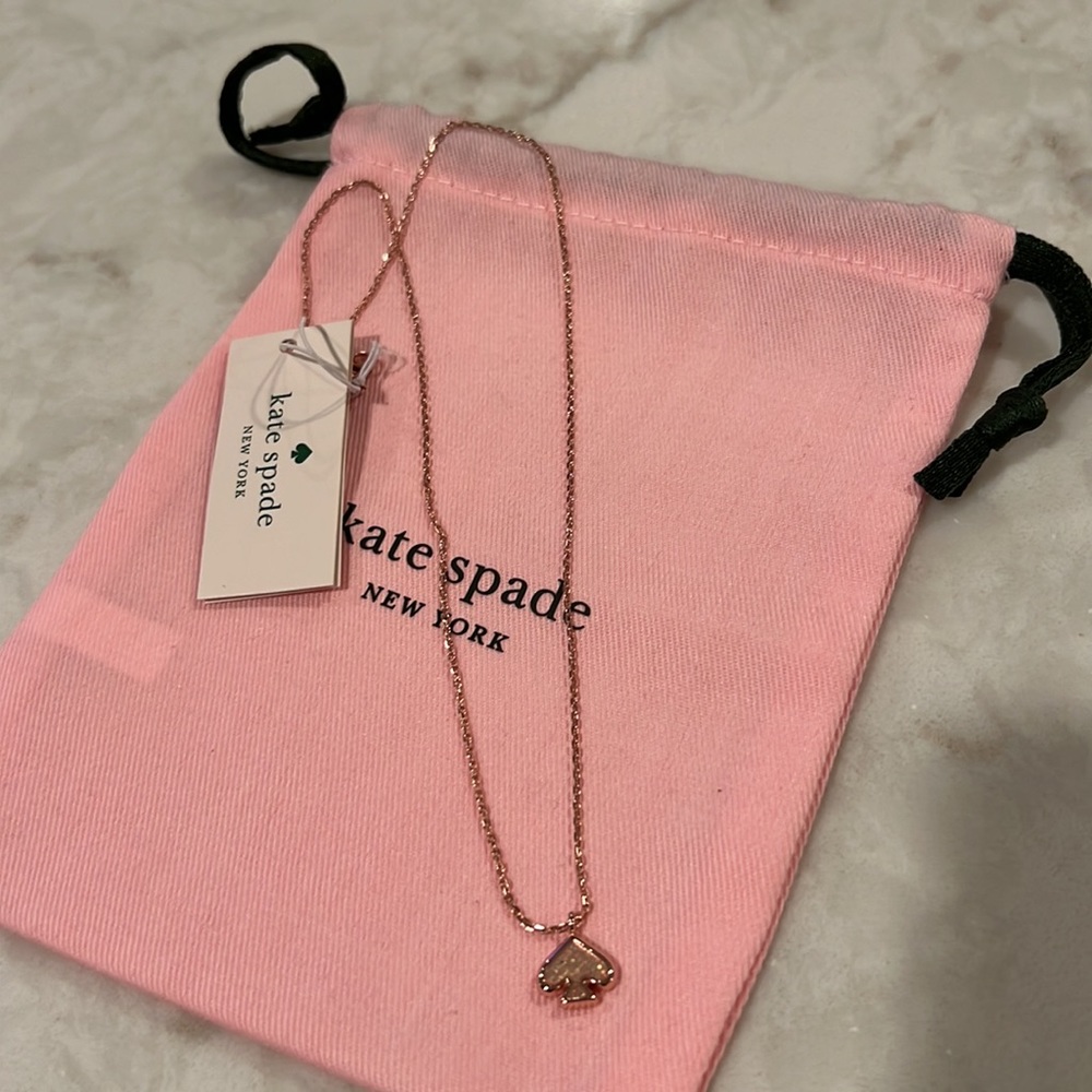 Kate Spade Everyday Spade Rose Gold Necklace - Picture 2 of 7